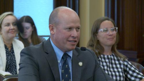 Photo by: John Eulberg, FOX 13 News  Rep. Joel Ferry, R-Brigham City, appears at his Senate confirmation hearing to lead Utah's Department of Natural Resources.